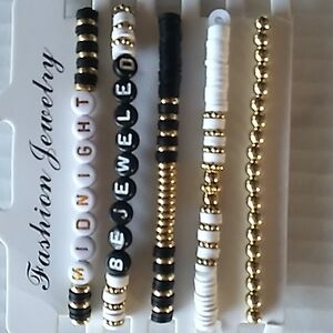 Taylor Swift Black And White Stretch Bracelets